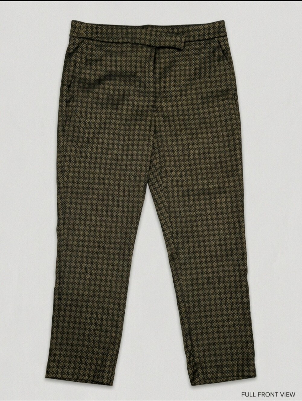 Zac & Rachel Olive Green Patterned Cropped Pants